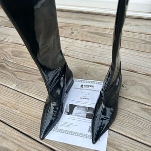 Gucci Patent Leather Runway Women's Boots comes with a COA